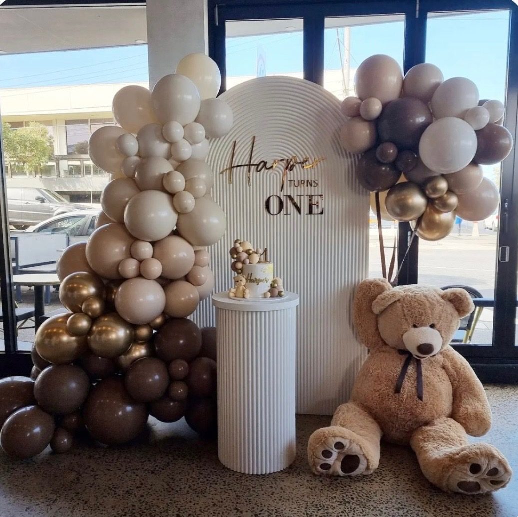 Teddy Bear "Turns One" Backdrop