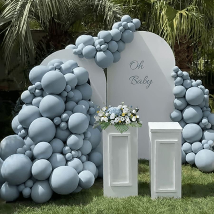 Dusty Blue Twin Arch Backdrop