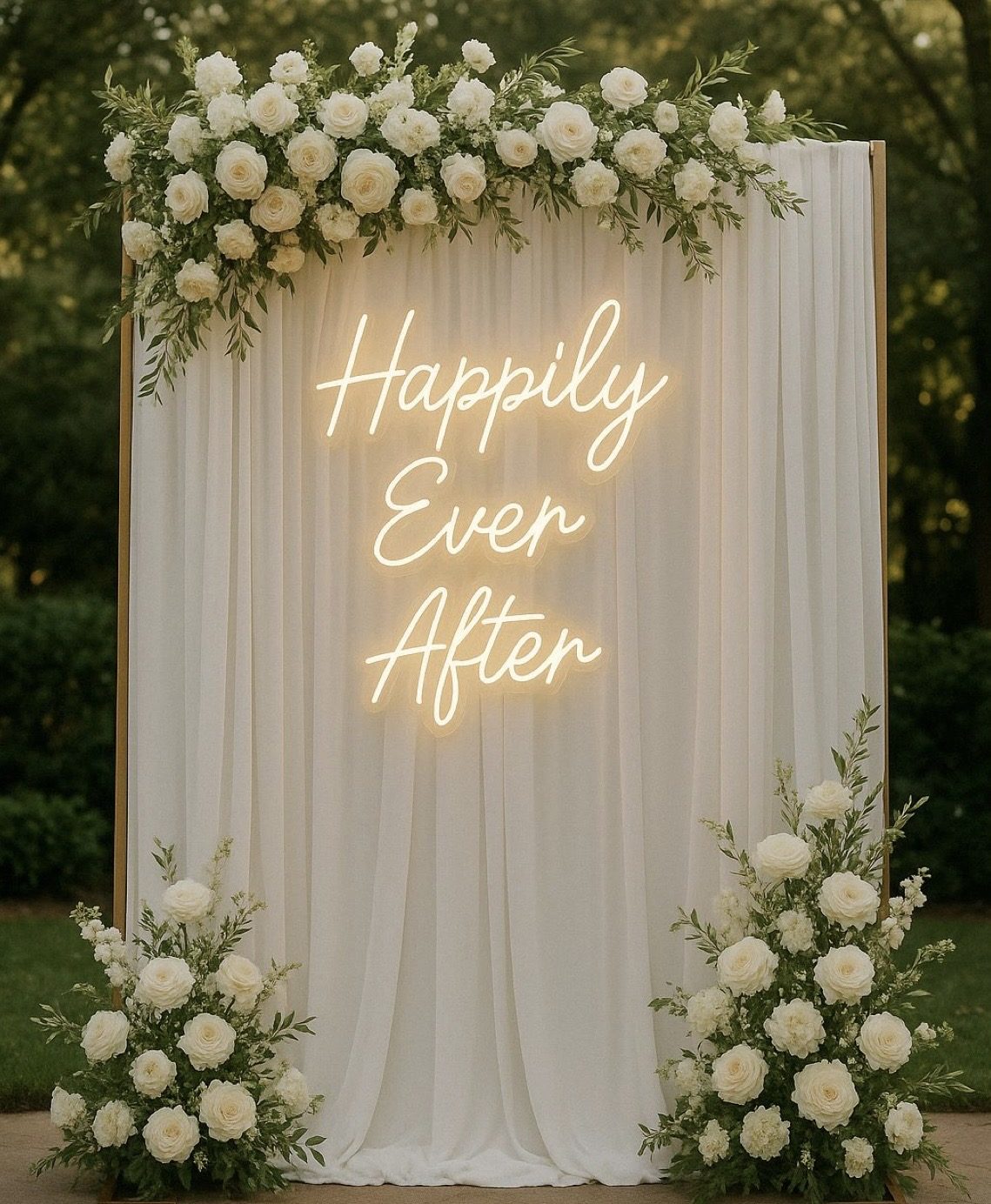 Happily Ever After Neon Backdrop