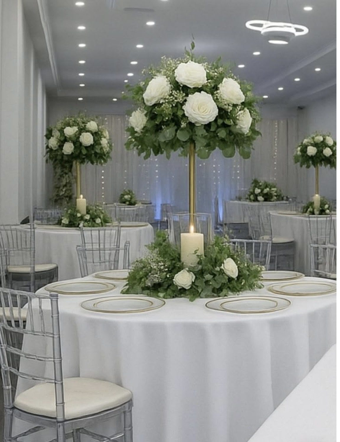 Rose Topiary Reception Centerpieces