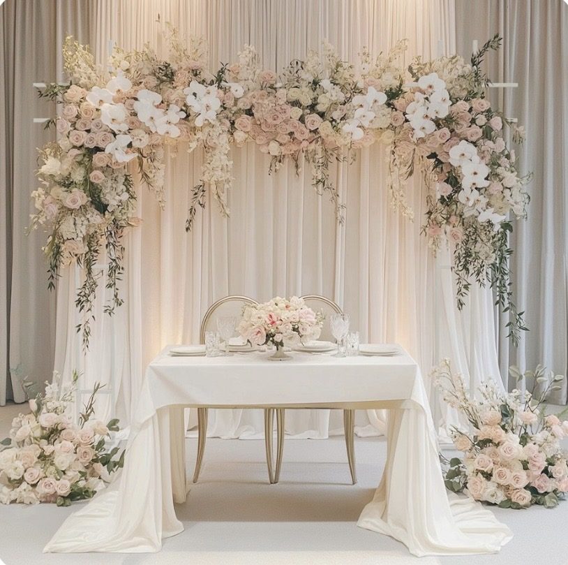 Blush Floral Sweetheart Table